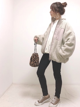 「nougatine（ヌガティーヌ）のアイテム（ジャケット/アウター）」を使った、❁ a i  ❁さん（レディース・158cm）の冬コーディネート