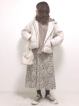 「SEVENDAYS=SUNDAY（セブンデイズサンデイ）のアイテム（パーカー）」を使った、❁ a i  ❁さん（レディース・158cm）の冬コーディネート
