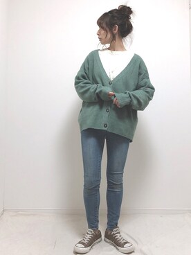 「CLEA（クレア）のWASHINGTON BIG ロンT（Tシャツ/カットソー）」を使った、❁ a i  ❁さん（レディース・158cm）の冬コーディネート