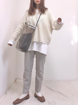 「CLEA（クレア）のアイテム（バレエシューズ）」を使った、❁ a i  ❁さん（レディース・158cm）の冬コーディネート