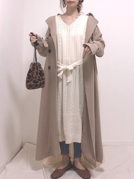 「CLEA（クレア）のアイテム（バレエシューズ）」を使った、❁ a i  ❁さん（レディース・158cm）の冬コーディネート