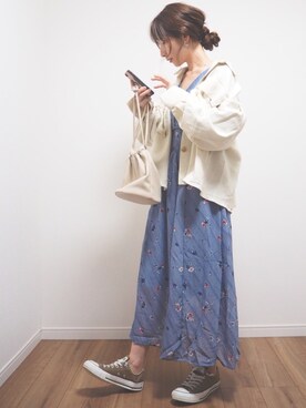 「DHOLIC（ディーホリック）のアイテム（その他アウター）」を使った、❁ a i  ❁さん（レディース・158cm）の春コーディネート