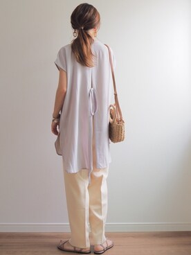 「petitcro（プティクロ）のpetitcro  ワイドバングル PCKB1901001（バングル/リストバンド）」を使った、❁ a i  ❁さん（レディース・158cm）の夏コーディネート