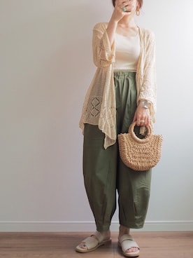 「petitcro（プティクロ）のpetitcro  ワイドバングル PCKB1901001（バングル/リストバンド）」を使った、❁ a i  ❁さん（レディース・158cm）の夏コーディネート