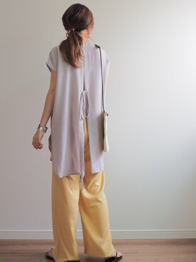 「petitcro（プティクロ）のpetitcro  ワイドバングル PCKB1901001（バングル/リストバンド）」を使った、❁ a i  ❁さん（レディース・158cm）の夏コーディネート