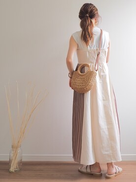 「消えそうな色コーデ」｜「アイテム（ジャンパースカート）」を使った、❁ a i  ❁さん（レディース・158cm）の夏コーディネート