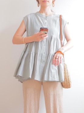 「チャイハネ（チャイハネ）のアイテム（リング）」を使った、❁ a i  ❁さん（レディース・158cm）の夏コーディネート
