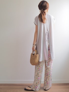 「petitcro（プティクロ）のpetitcro  ワイドバングル PCKB1901001（バングル/リストバンド）」を使った、❁ a i  ❁さん（レディース・158cm）の夏コーディネート