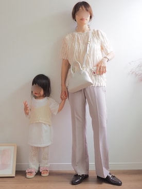 「親子でおそろい」｜「アイテム（アクセサリー）」を使った、❁ a i  ❁さん（レディース・158cm）の夏コーディネート