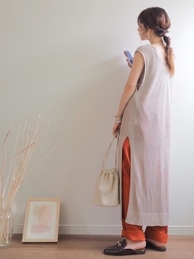 「petitcro（プティクロ）のpetitcro  ワイドバングル PCKB1901001（バングル/リストバンド）」を使った、❁ a i  ❁さん（レディース・158cm）の夏コーディネート