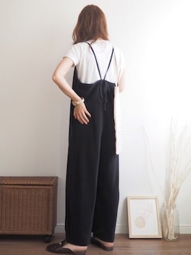 「バルーンスリーブ」｜「アイテム（オールインワン・サロペット）」を使った、❁ a i  ❁さん（レディース・158cm）の秋コーディネート