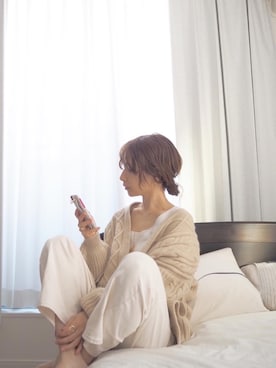 「ケーブルカーディガン」｜「アイテム（アクセサリー）」を使った、❁ a i  ❁さん（レディース・158cm）の秋コーディネート