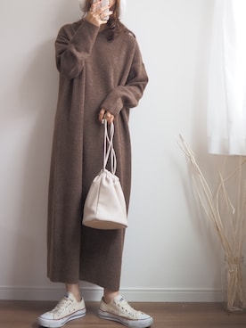 「CONVERSE（コンバース）のconverse（コンバース） ALL STAR OX（オールスターOX）（スニーカー）」を使った、❁ a i  ❁さん（レディース・158cm）の冬コーディネート