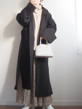「ap retro（アプレトロ）のアイテム（チェスターコート）」を使った、❁ a i  ❁さん（レディース・158cm）の冬コーディネート