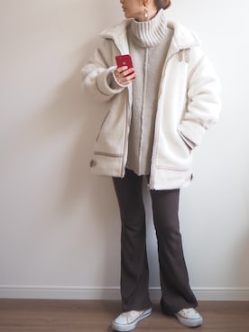 「CONVERSE（コンバース）のconverse（コンバース） ALL STAR OX（オールスターOX）（スニーカー）」を使った、❁ a i  ❁さん（レディース・158cm）の冬コーディネート