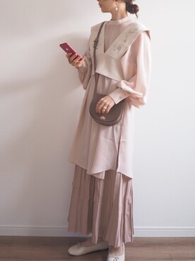 「ap retro（アプレトロ）の刺繍デザインニットビスチェベスト【ZOZO限定アイテム】（ベスト）」を使った、❁ a i  ❁さん（レディース・158cm）の冬コーディネート