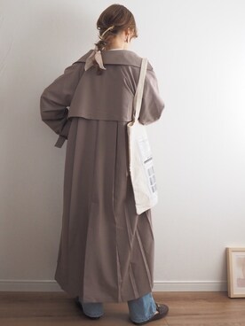 「ap retro（アプレトロ）のアイテム（トレンチコート）」を使った、❁ a i  ❁さん（レディース・158cm）の春コーディネート