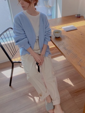 「MODE ROBE（モードローブ）のアイテム（カーディガン/ボレロ）」を使った、❁ a i  ❁さん（レディース・158cm）の春コーディネート