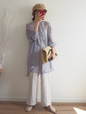 「ペーパーバッグ」｜「アイテム（帽子）」を使った、❁ a i  ❁さん（レディース・158cm）の春コーディネート