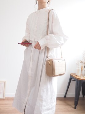 「ap retro（アプレトロ）のアイテム（シャツワンピース）」を使った、❁ a i  ❁さん（レディース・158cm）の春コーディネート