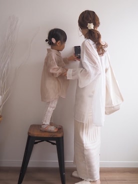 「透かし編みスカート」｜❁ a i  ❁さん（レディース・158cm）の春コーディネート