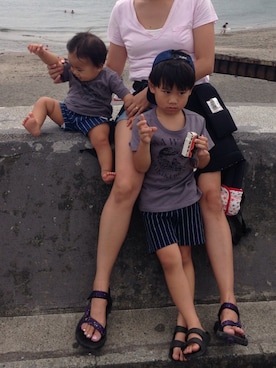 「X-girl（エックスガール）のアイテム」を使った、すぅくぅさん（キッズ・110cm）の夏コーディネート