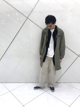 「URBAN RESEARCH（アーバンリサーチ）のアイテム（モッズコート）」を使った、リョータさん（メンズ・175cm）の冬コーディネート