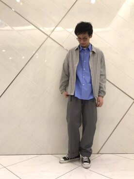 「オーバーシャツ」｜「アイテム（その他アウター）」を使った、リョータさん（メンズ・175cm）の春コーディネート