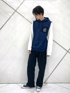「Carhartt WIP（カーハートダブリューアイピー）のアイテム（トップス）」を使った、リョータさん（メンズ・175cm）の夏コーディネート