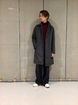 「URBAN RESEARCH（アーバンリサーチ）のアイテム（ステンカラーコート）」を使った、リョータさん（メンズ・175cm）の冬コーディネート