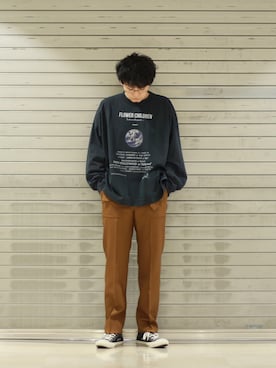 「DAIRIKU（ダイリク）のアイテム（スラックス）」を使った、yoshikataさん（メンズ・168cm）の冬コーディネート