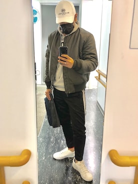 「staple（ステイプル）のアイテム（MA-1）」を使った、rokiさん（メンズ・173cm）の秋コーディネート