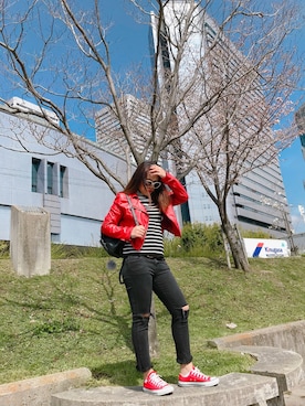 「Chic Muse（シックミューズ）のアイテム」を使った、momshieさん（レディース・160cm）の春コーディネート