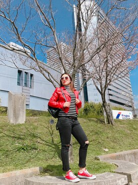 「Chic Muse（シックミューズ）のアイテム」を使った、momshieさん（レディース・160cm）の春コーディネート