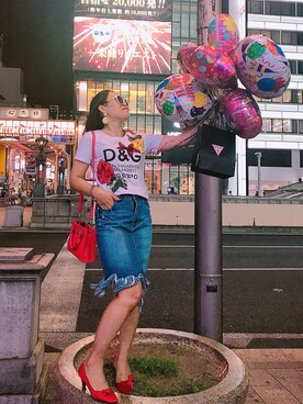 「Guess（ゲス）のアイテム（アナログ腕時計）」を使った、momshieさん（レディース・160cm）の夏コーディネート