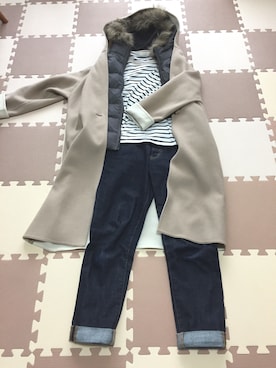 「PLST（プラステ）のアイテム（ダウンジャケット/コート）」を使った、mi☺︎さん（レディース・157cm）の冬コーディネート