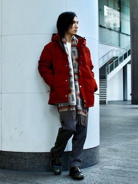 「JOURNAL STANDARD（ジャーナルスタンダード）のアイテム（ダウンジャケット/コート）」を使った、LASKA officialさん（メンズ・183cm）の秋コーディネート