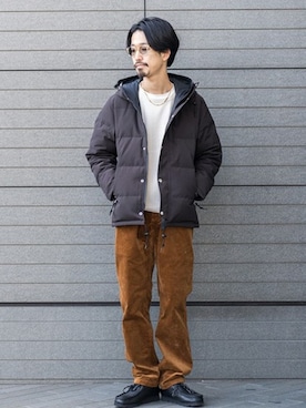 「JOURNAL STANDARD（ジャーナルスタンダード）のアイテム（ダウンジャケット/コート）」を使った、LASKA officialさん（メンズ・183cm）の秋コーディネート