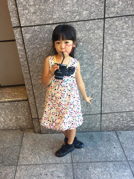 「nino（ニノ）のアイテム（ワンピース、その他）」を使った、hitomiさん（キッズ・137cm）の秋コーディネート