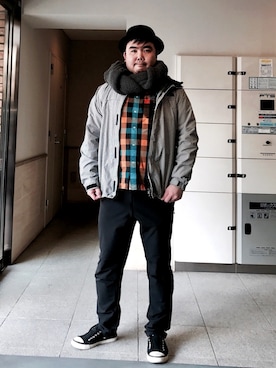 「Mr.Babe」｜「アイテム（ナイロンジャケット）」を使った、JUNØ  D'Marzioさん（メンズ・174cm）の冬コーディネート