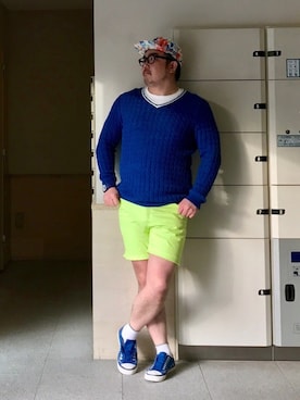 「TOMMY（トミー）のアイテム（帽子）」を使った、JUNØ  D'Marzioさん（メンズ・174cm）の春コーディネート