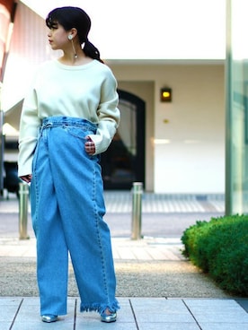 MAISON EUREKAのデニムパンツを使った人気ファッションコーディネート