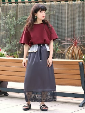 「TOGA PULLA（トーガ　プルラ）のアイテム」を使った、IMURAさん（レディース・157cm）の春コーディネート