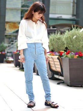 「TOGA PULLA（トーガ　プルラ）のアイテム（サンダル）」を使った、IMURAさん（レディース・157cm）の春コーディネート