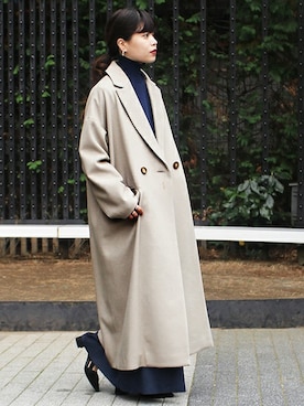 「ロングヘア」｜「アイテム（その他アウター）」を使った、IMURAさん（レディース・157cm）の冬コーディネート
