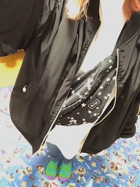「ラフスタイル」｜「アイテム（MA-1）」を使った、emiiii☝︎さん（レディース・158cm）の冬コーディネート
