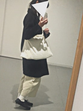 「MERLOT（メルロー）のアイテム（チノパンツ）」を使った、奈さん（レディース・162cm）の冬コーディネート