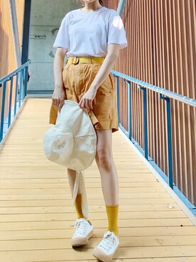 「shorts」｜「アイテム（スリッポン）」を使った、PC_21さん（レディース・155cm）の春コーディネート