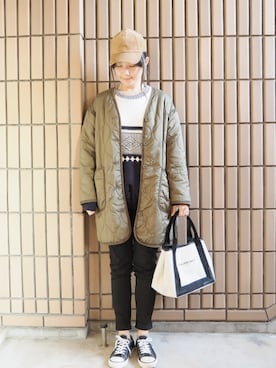 「コーデュロイキャップ」｜ｐａｎａさん（レディース・162cm）の冬コーディネート