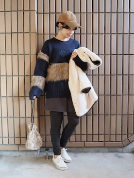 「コーデュロイキャップ」｜ｐａｎａさん（レディース・162cm）の冬コーディネート